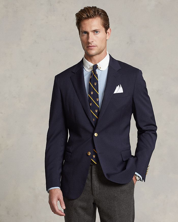 

Спортивное пальто из шерстяного твила Polo Ralph Lauren, синий