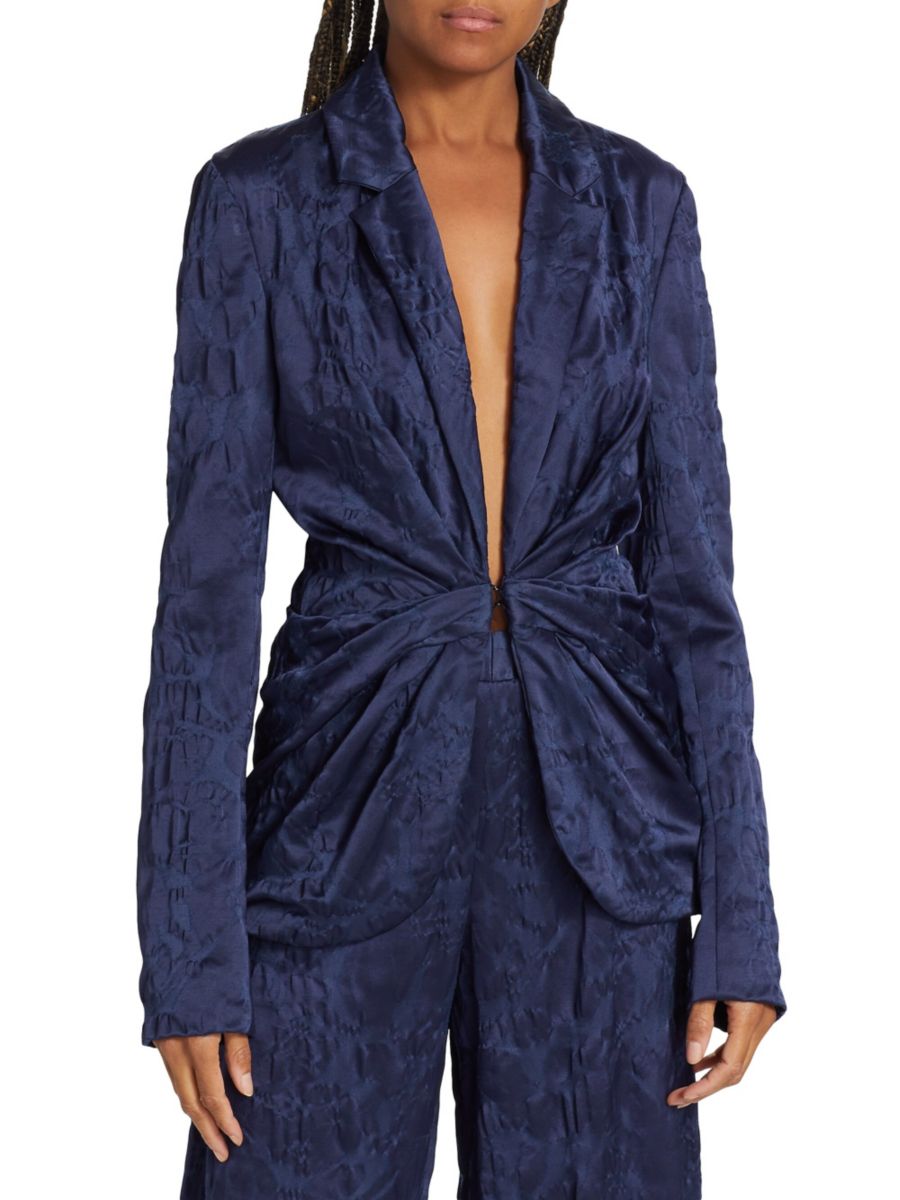 

Жаккардовый блейзер с драпировкой из клока Jason Wu Collection, цвет Bright Navy