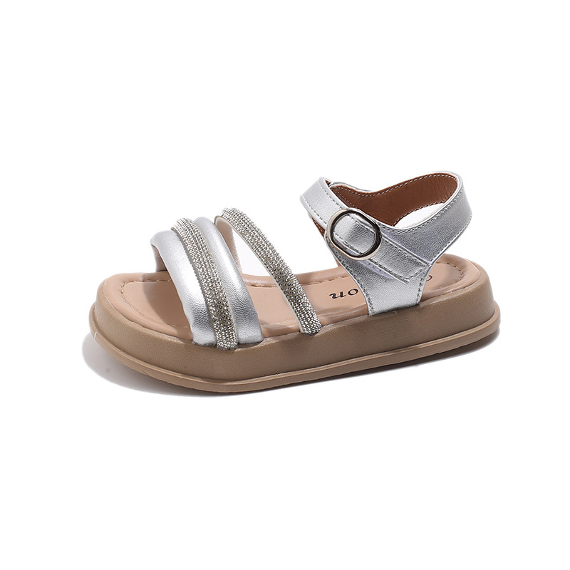 

Легкие амортизирующие низкие детские сандалии Kids Neon, серебро