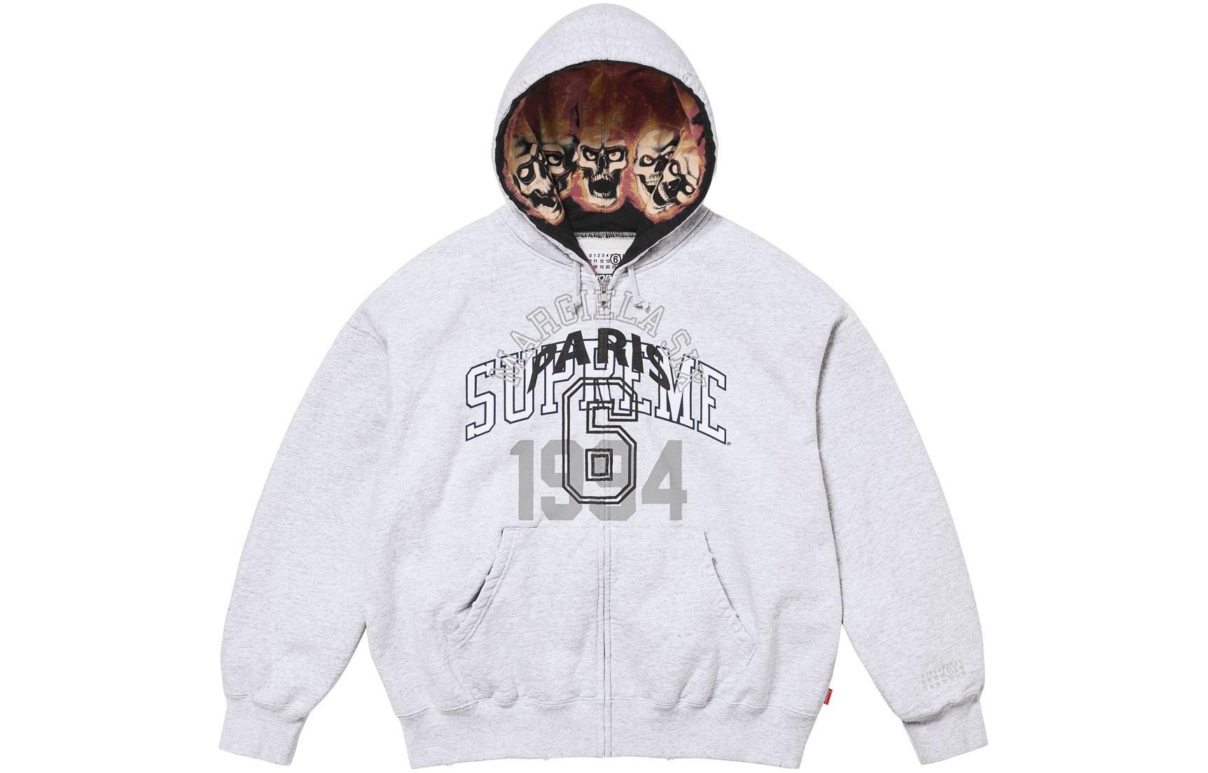 

MM6 Maison Margiela Толстовка с капюшоном на молнии Supreme, Темно-зеленый/Темно-зеленый