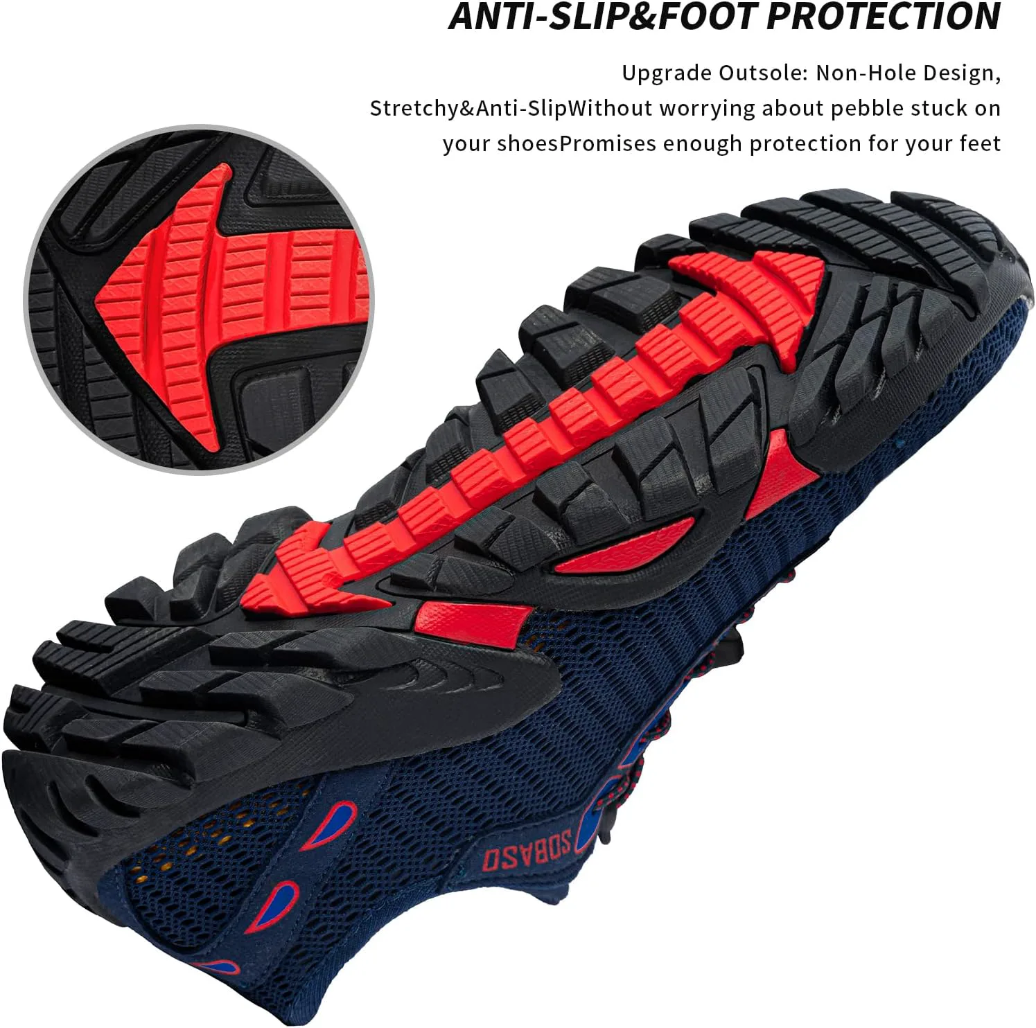 

Водные тапочки SOBASO для женщин и мужчин, быстросохнущие для плавания, пляжа, водного спорта, дайвинга, походов, парусного спорта и путешествий, темно-синий