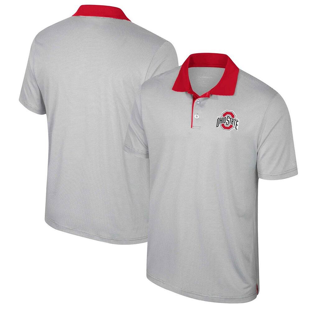 

Мужская футболка-поло в полоску Colosseum Grey Ohio State Buckeyes Big & Tall, цвет Osu Grey