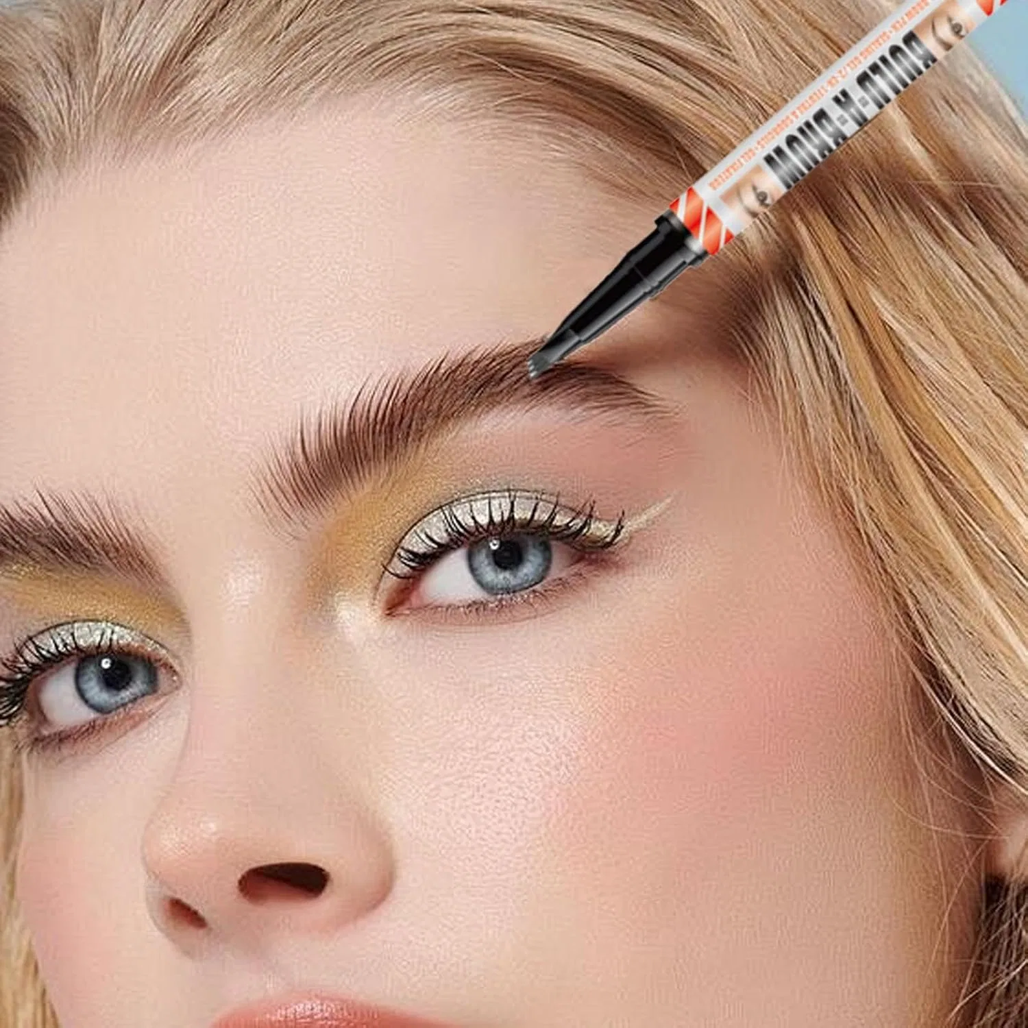 Карандаш для бровей Microblading 2-в-1 + гель, водостойкий, темно-коричневый — фото 2