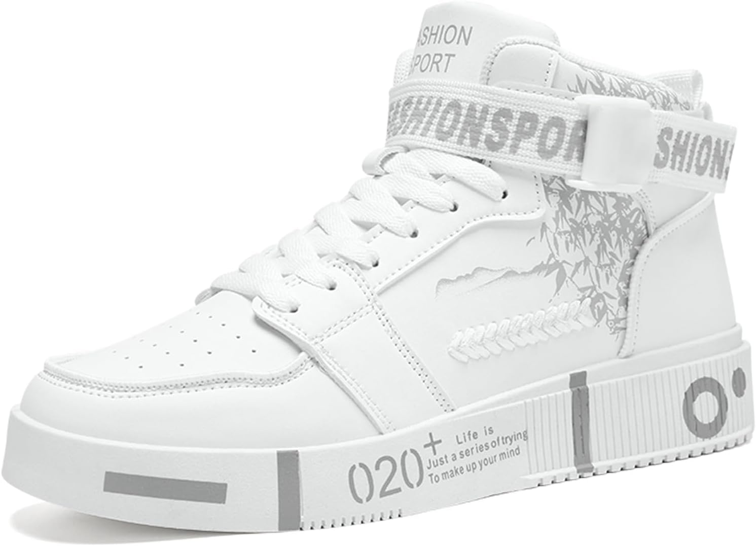 

Мужские модные кроссовки SPWAGYM, высокие скейт-обувь, стильные кроссовки, повседневные спортивные кроссовки для ходьбы, белый