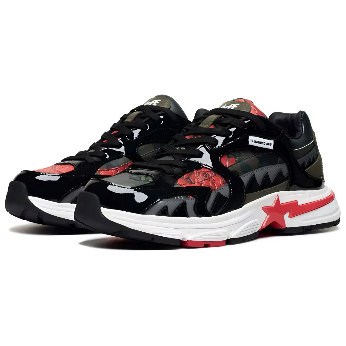 Кроссовки кожаные A BATHING APE черные — фото 3
