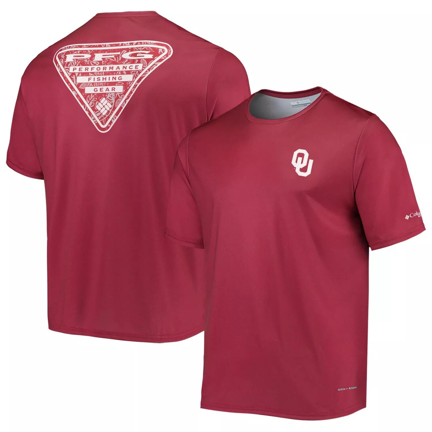 

Мужская футболка Columbia Crimson Oklahomaooners Terminal Tackle Omni-Shade