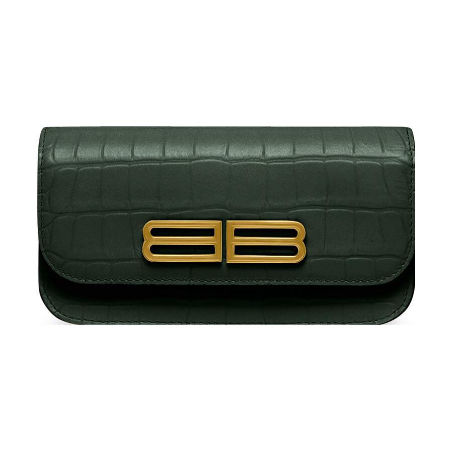 

Balenciaga Женский бумажник из телячьей кожи тёмно-зелёный