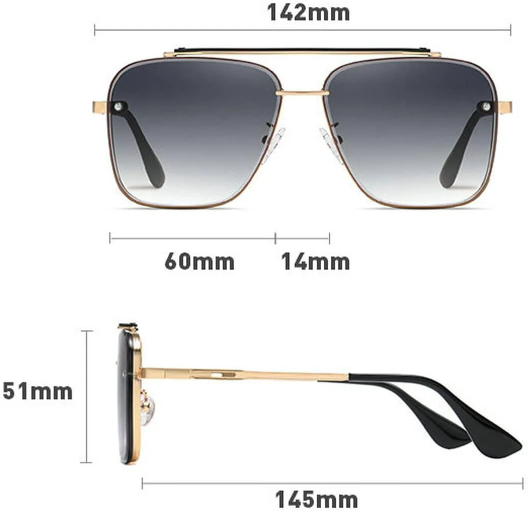 

Классические квадратные солнцезащитные очки-пилот COTIA для женщин, винтажные очки с градиентными линзами для лета, мужские очки для вождения, панк-очки, Bronze