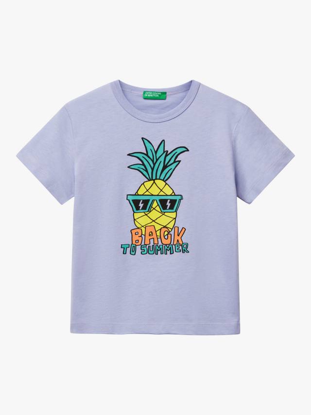 

Детская футболка с принтом ананаса Benetton, Periwinkle