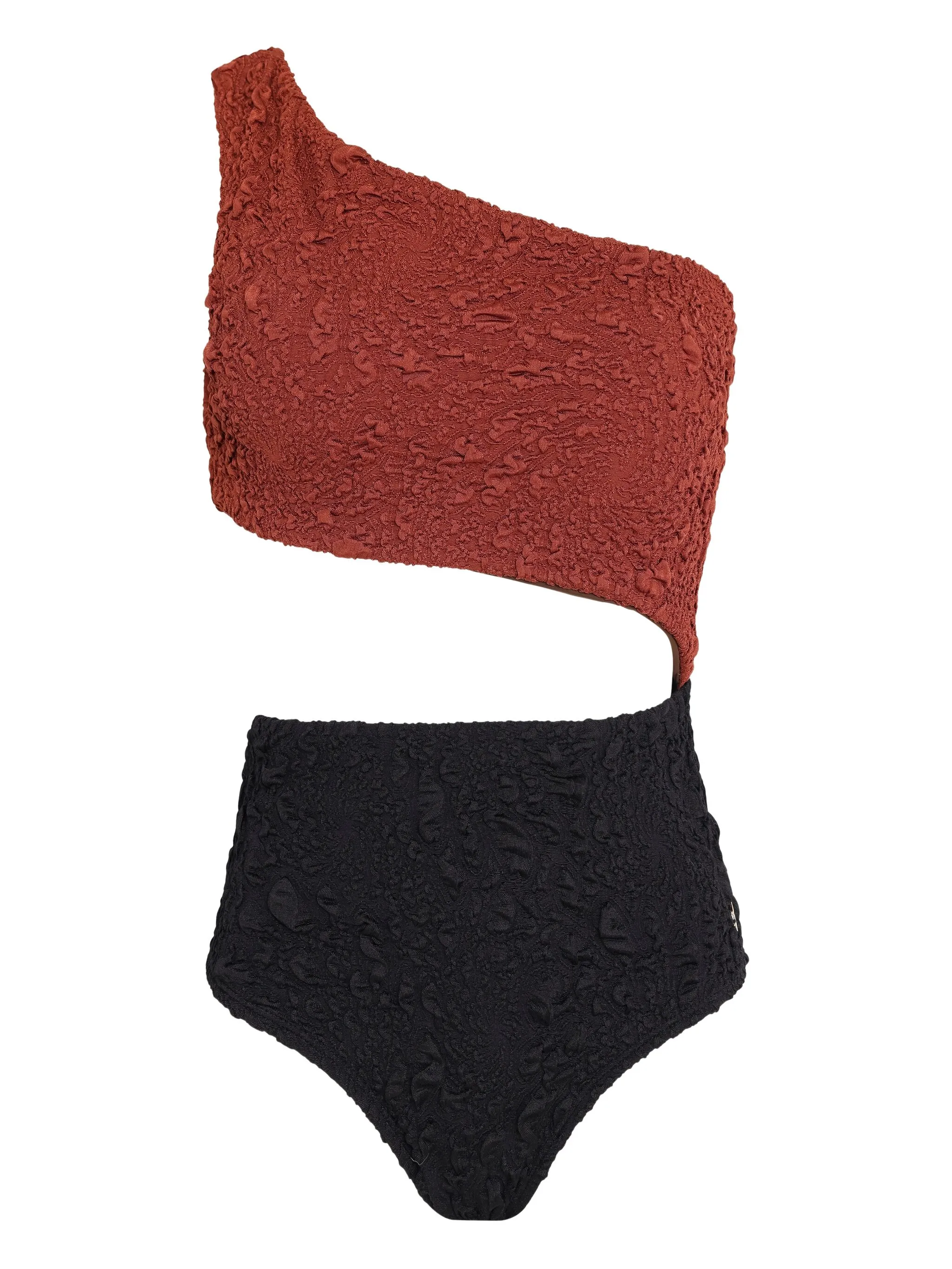 

Фактурный купальник на одно плечо Brigitte, черный