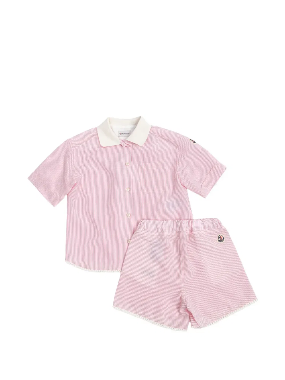 Полосатая блузка с воротником Moncler Enfant, розовый