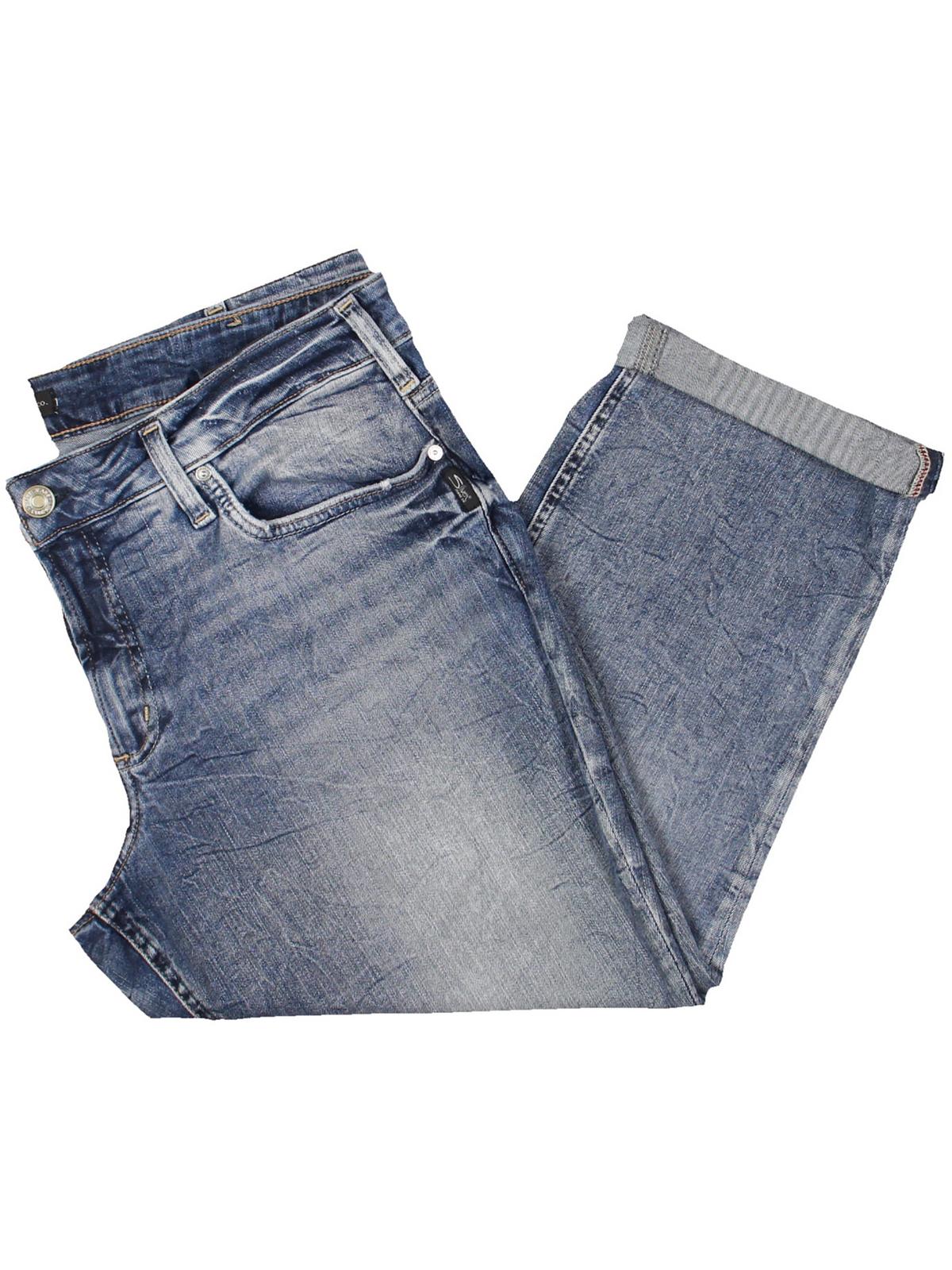 

Плюс Женские джинсы-капри с низкой посадкой и вышивкой Silver Jeans Co., индиго