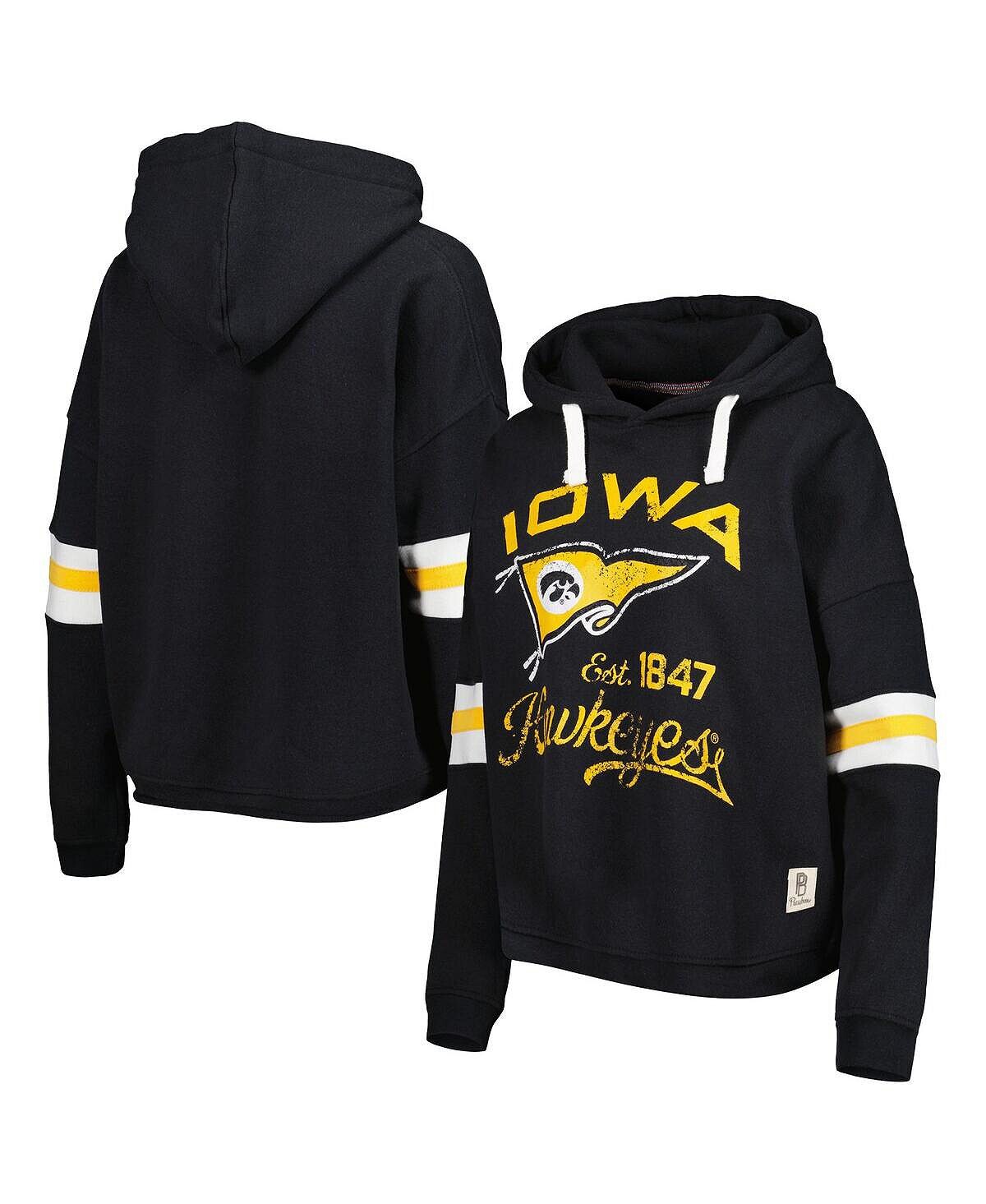 

Женский черный пуловер с капюшоном Iowa Hawkeyes Super Pennant Pressbox, черный