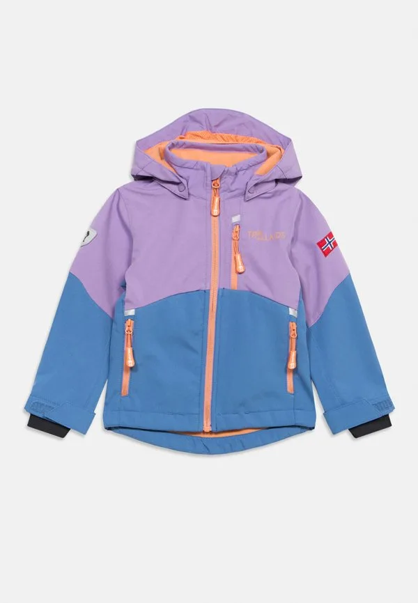 Куртка из мягкого материала balestand Trollkids, Violet Sorbet/Cornflower/Coral Haze — фото 3