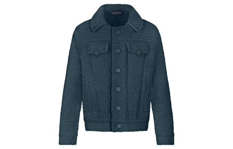 

Новые квартальные продукты LV Jacket Men Navy Blue Louis Vuitton, темно-синий