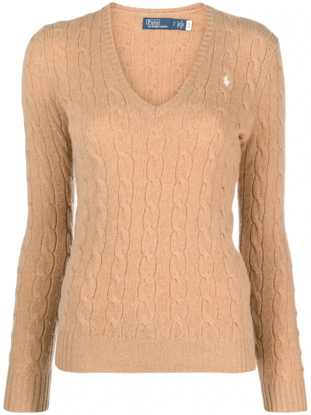 Джемпер фактурной вязки с логотипом Polo Pony Polo Ralph Lauren, коричневый