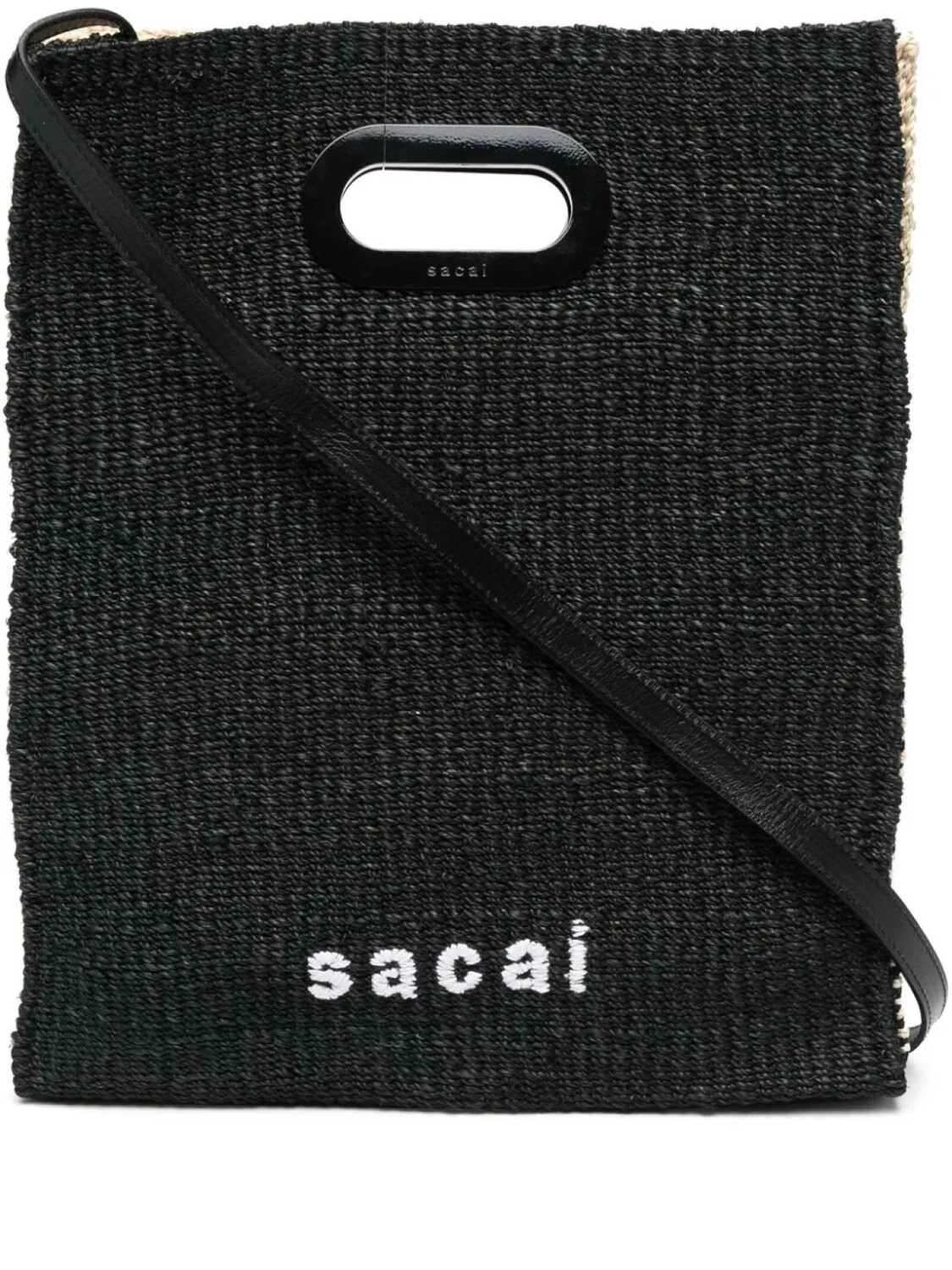 

Sacai сумка-тоут с вышитым логотипом, черный