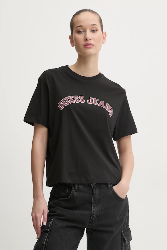 

Хлопковая футболка Guess Jeans, черный