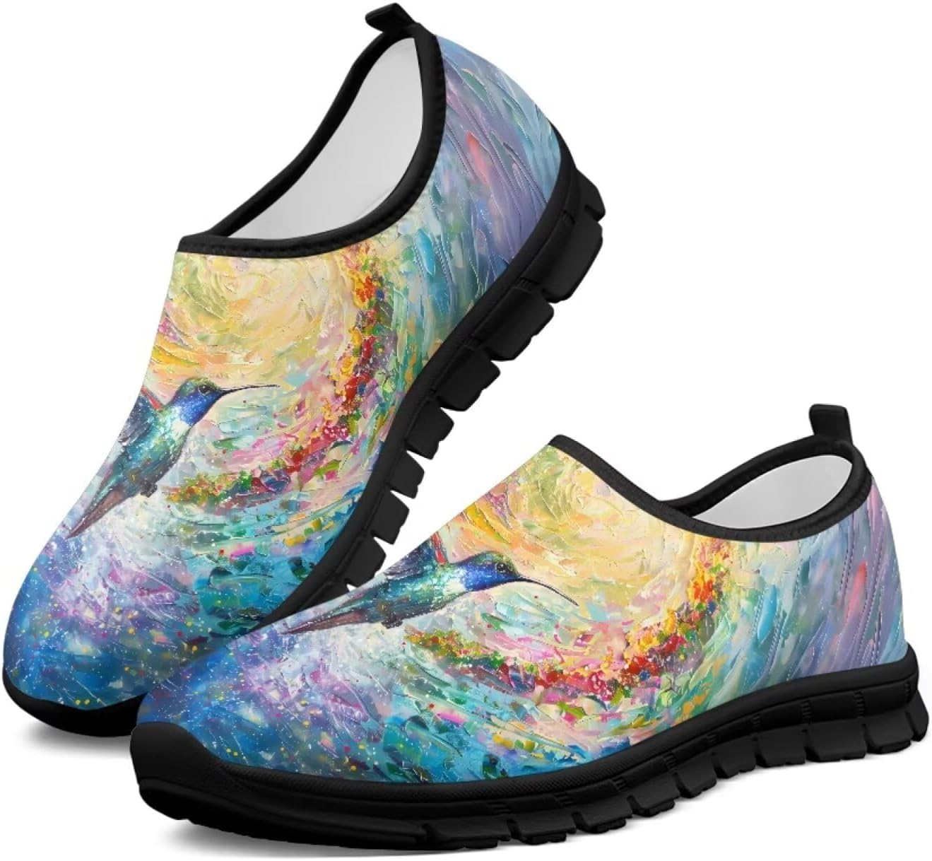 

Кроссовки-лоферы унисекс с верхом из сетки Estailounic, Tie-dye Hummingbird