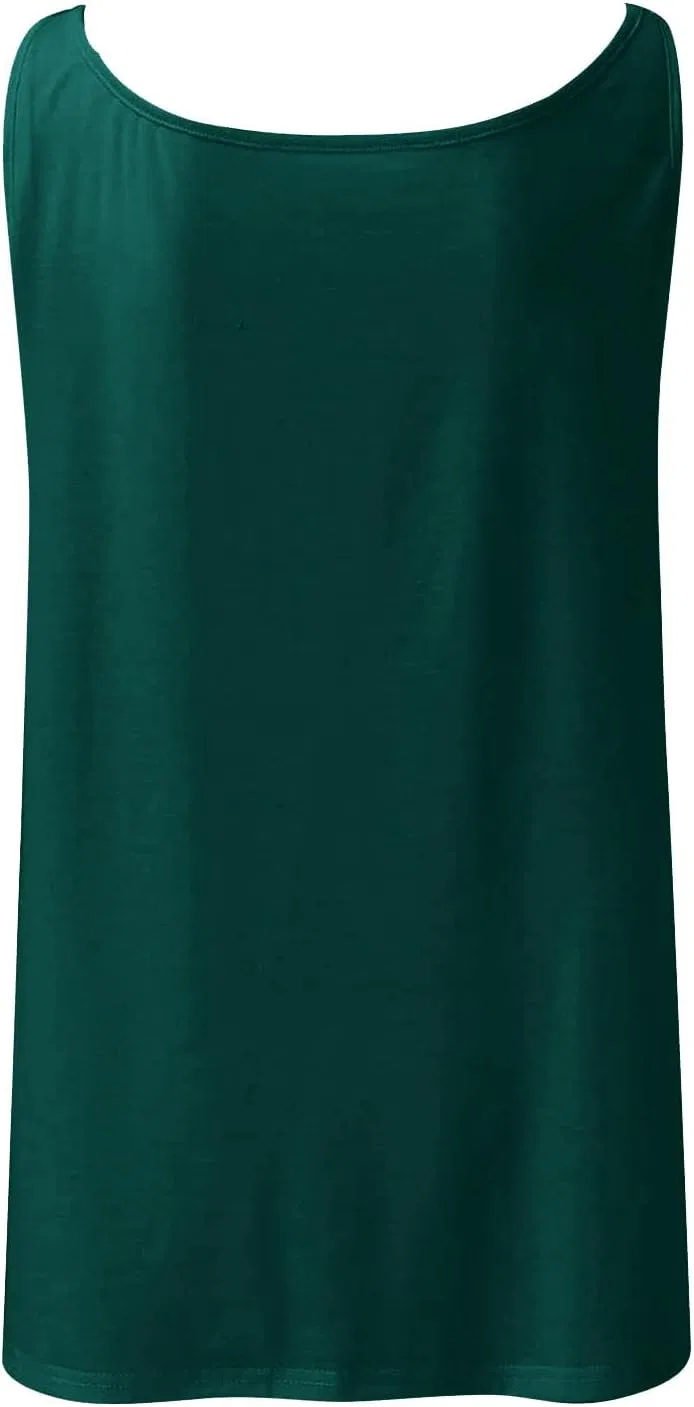 Женский топ на тонких бретелях, свободный, Athletic Tank Top, зеленый — фото 3