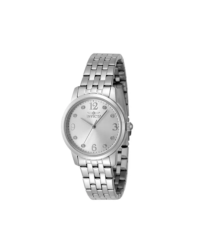 

Женские часы Angel Quartz 3 Hand с серебристым циферблатом, модель 48255 Invicta