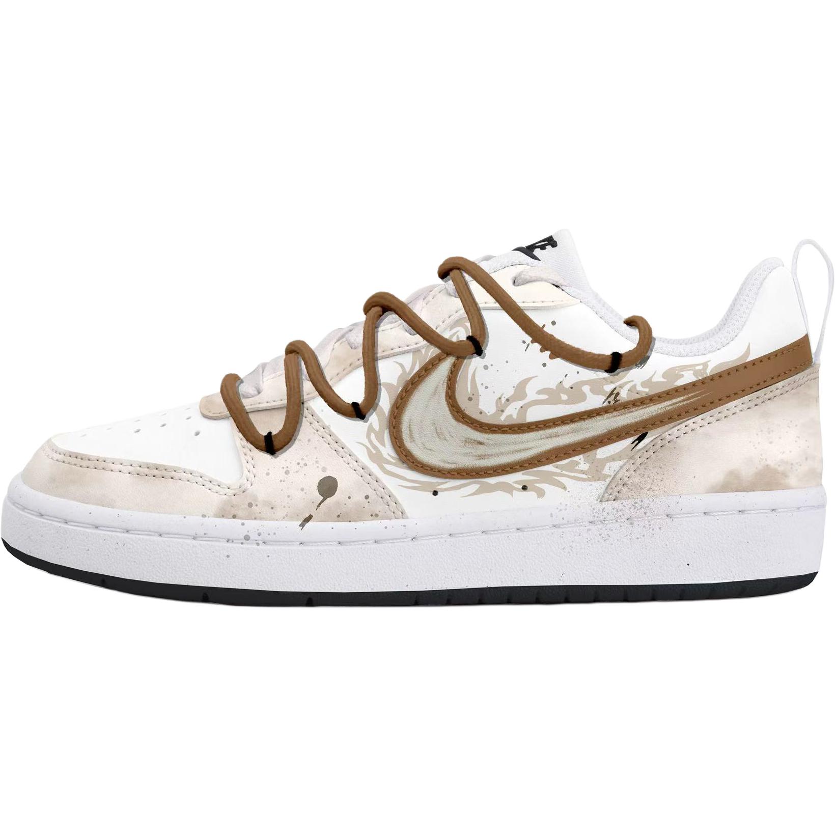 

Nike Court Borough Low top Kids' Skateboarding Shoes White Brown Teenagers