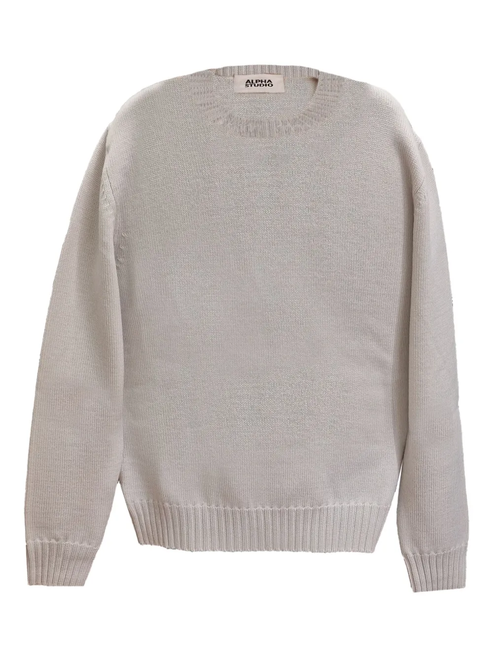 

Свитер с круглым вырезом в рубчик Alpha Studio, серый