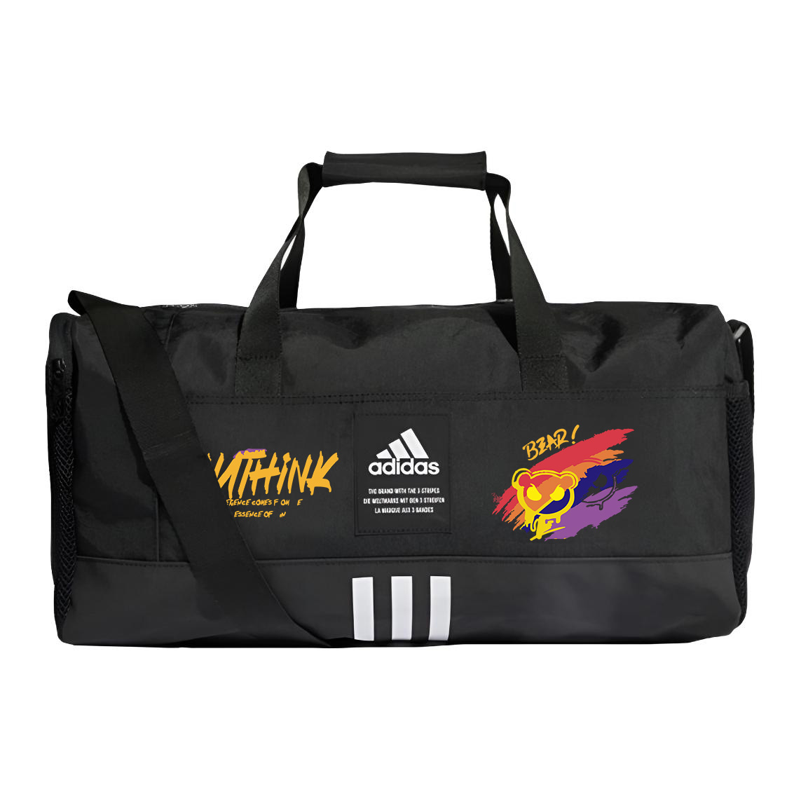

Adidas Полиамидная узорчатая сумка через плечо унисекс черная, Graffiti Bear