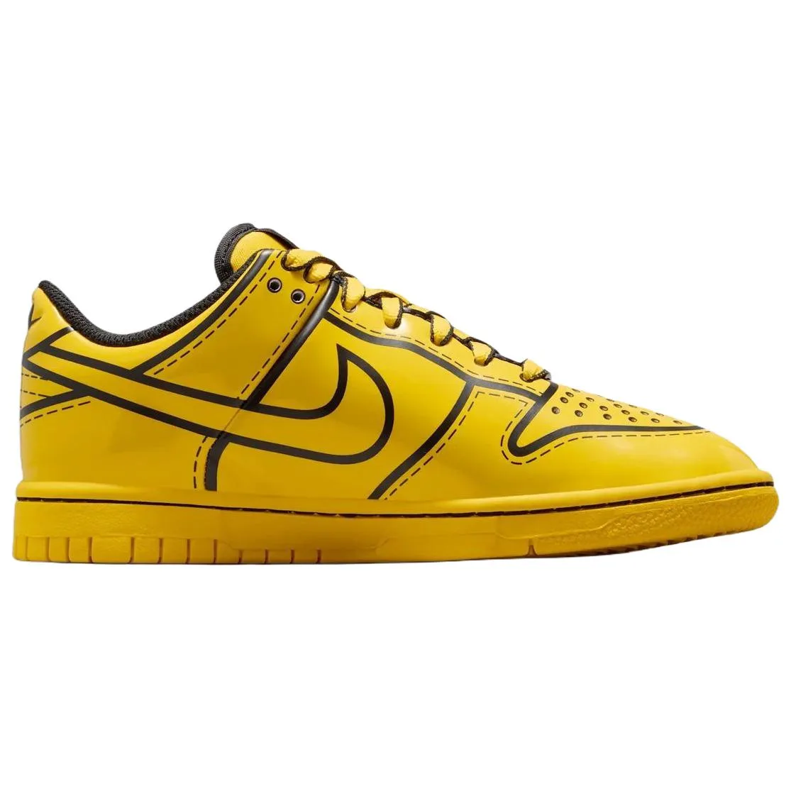 Nike LEGO Dunk Low детские скейтерские кроссовки ярко-желтые — фото 3