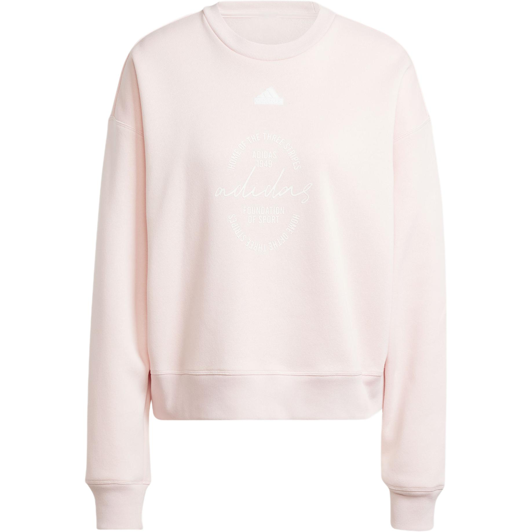 

Adidas Женская флисовая толстовка с фирменным принтом, свободная, розовая