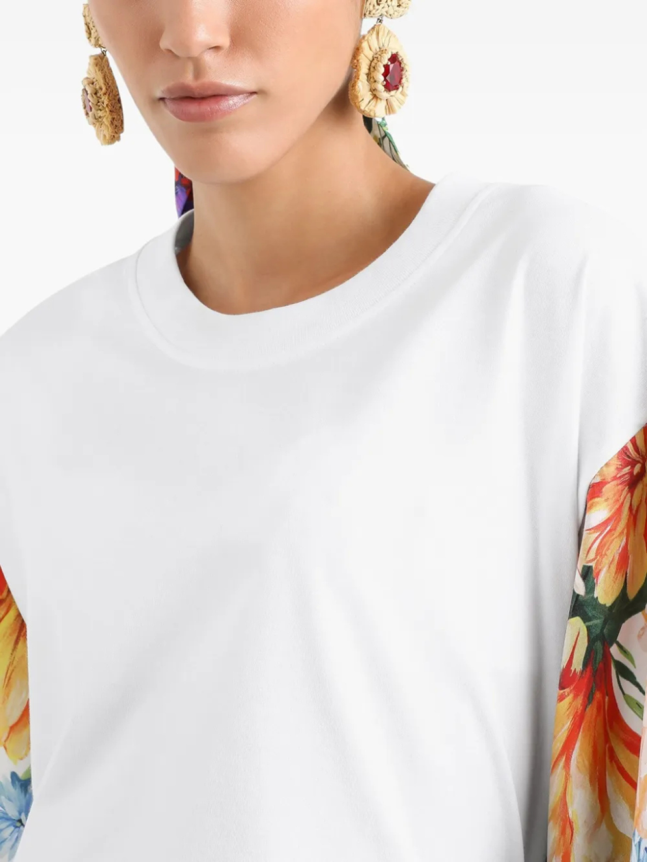 Dolce & Gabbana футболка с рукавами из шелка, белый — фото 4