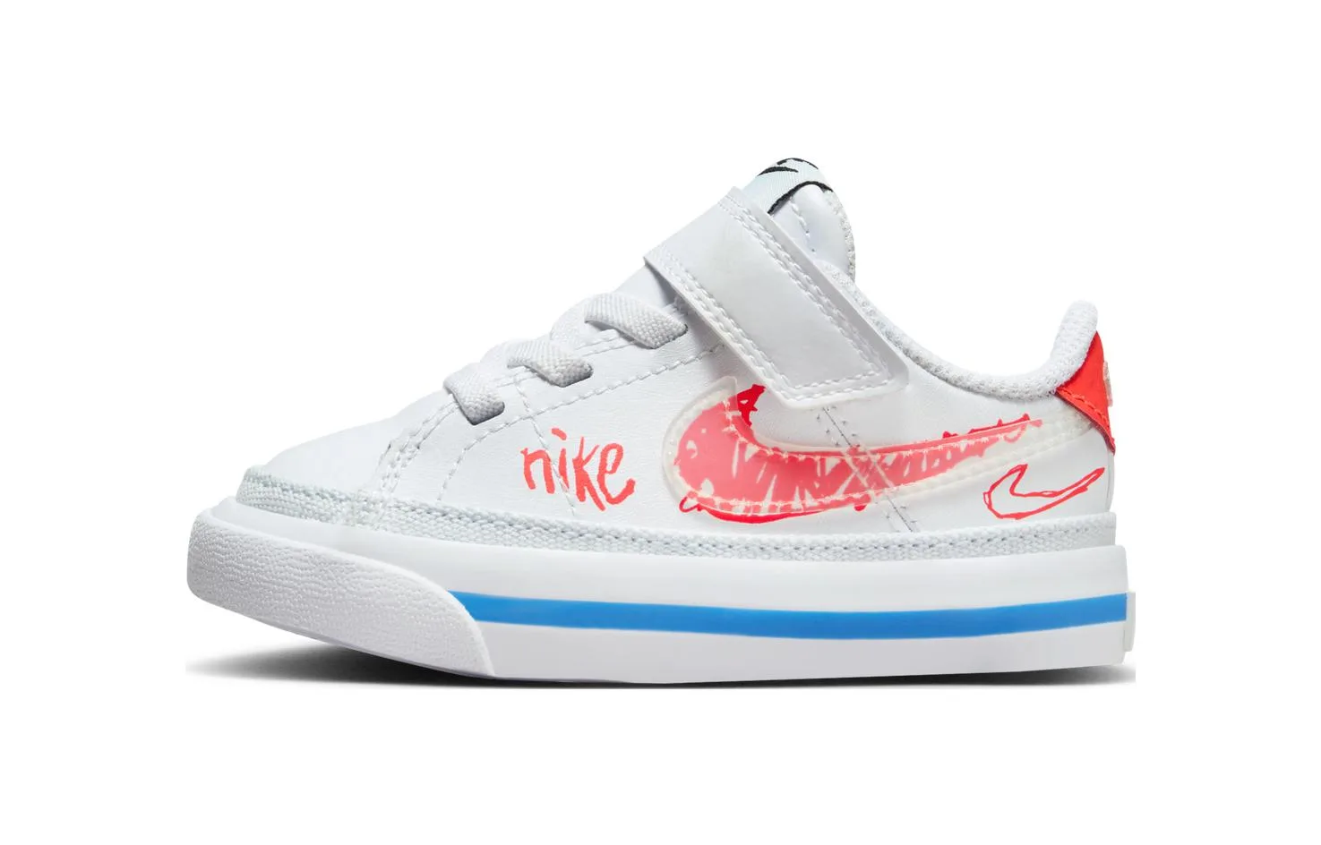 Nike Кроссовки Court Legacy для малышей, устойчивые к истиранию и скольжению, бело-красные