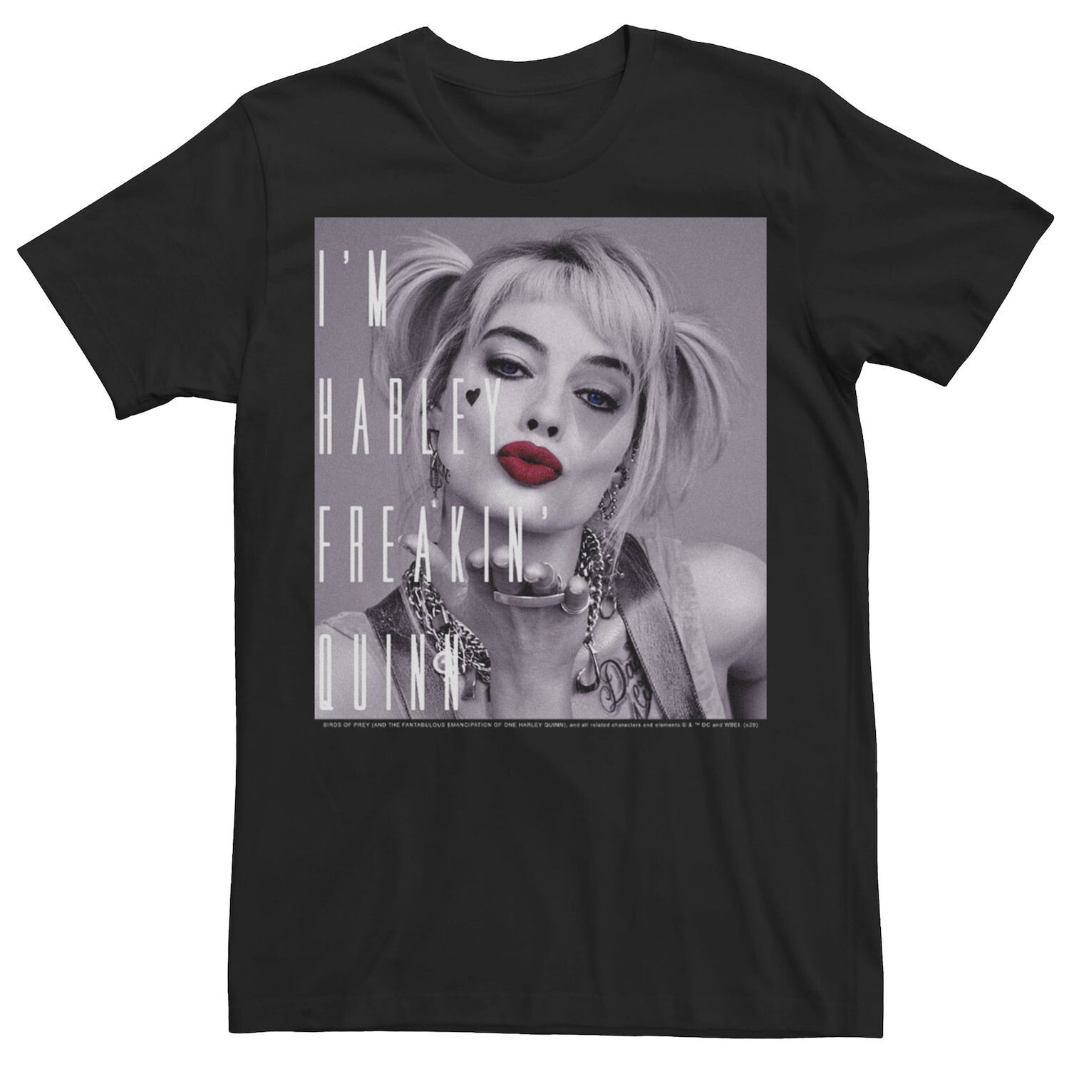 

Мужская футболка с плакатом Birds Of Prey I’m Harley Freakin Quinn Kiss DC Comics