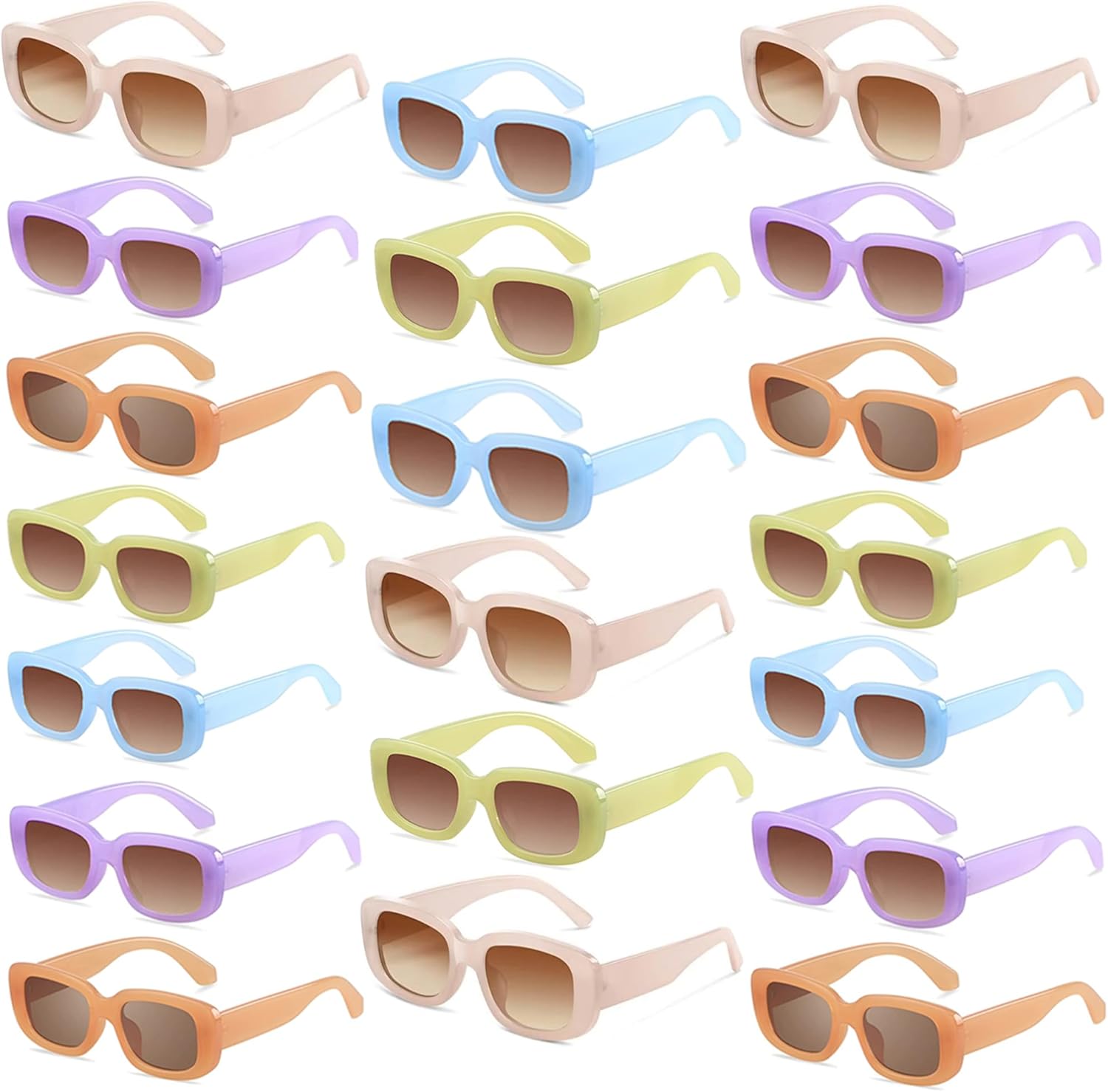 

Солнцезащитные очки Fsmiling для женщин, оптовая продажа, сувениры для вечеринок, солнцезащитные очки в стиле 90-х, карнавальные очки - набор из 10/20 штук, 20pack Jelly Colorful Sunglasses