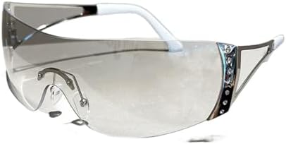 

Цельные солнцезащитные очки без оправы для женщин и мужчин, модные винтажные солнцезащитные очки в стиле панк, спортивные очки с защитой от УФ-излучения UV400 MTZJH, Silver