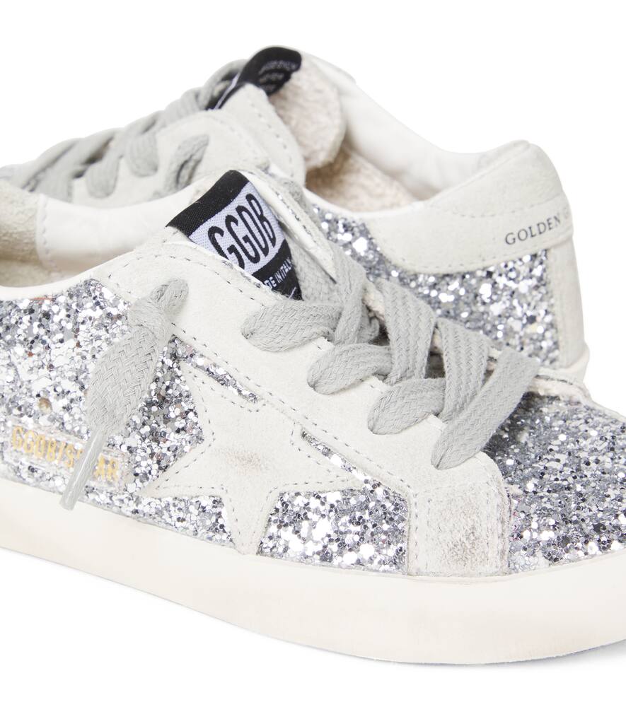 Кроссовки Super Star с блестками и отделкой из замши Golden Goose Kids, Silver/Ice — фото 4