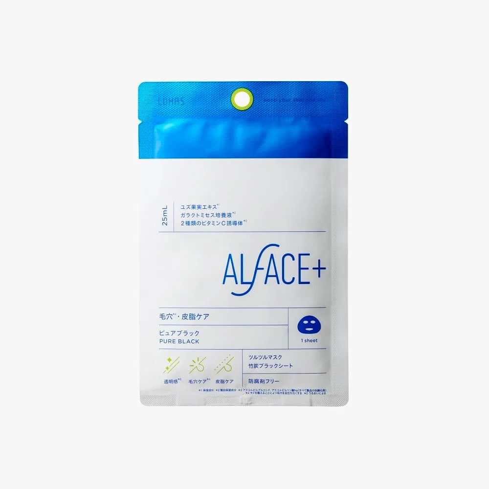 Маска для лица ALFACE Pure Black, 1 шт., для пор и жирной кожи
