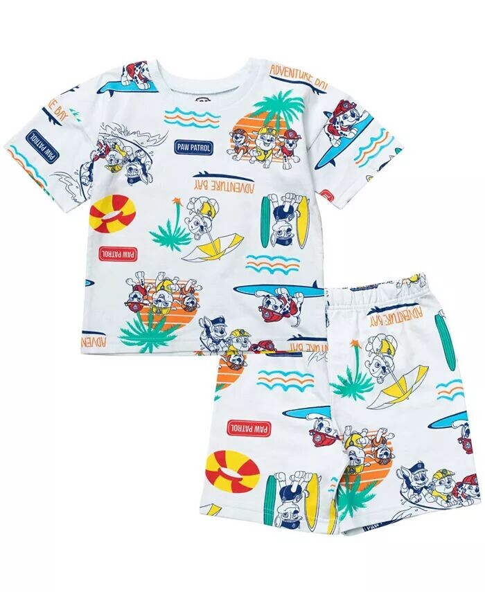 

Комплект из футболки и шорт из французской махровой ткани Little Boys Rubble Marshall Chase Baby Paw Patrol, белый
