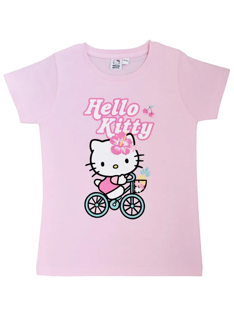 Футболка детская с принтом Hello Kitty, розовая — фото 2
