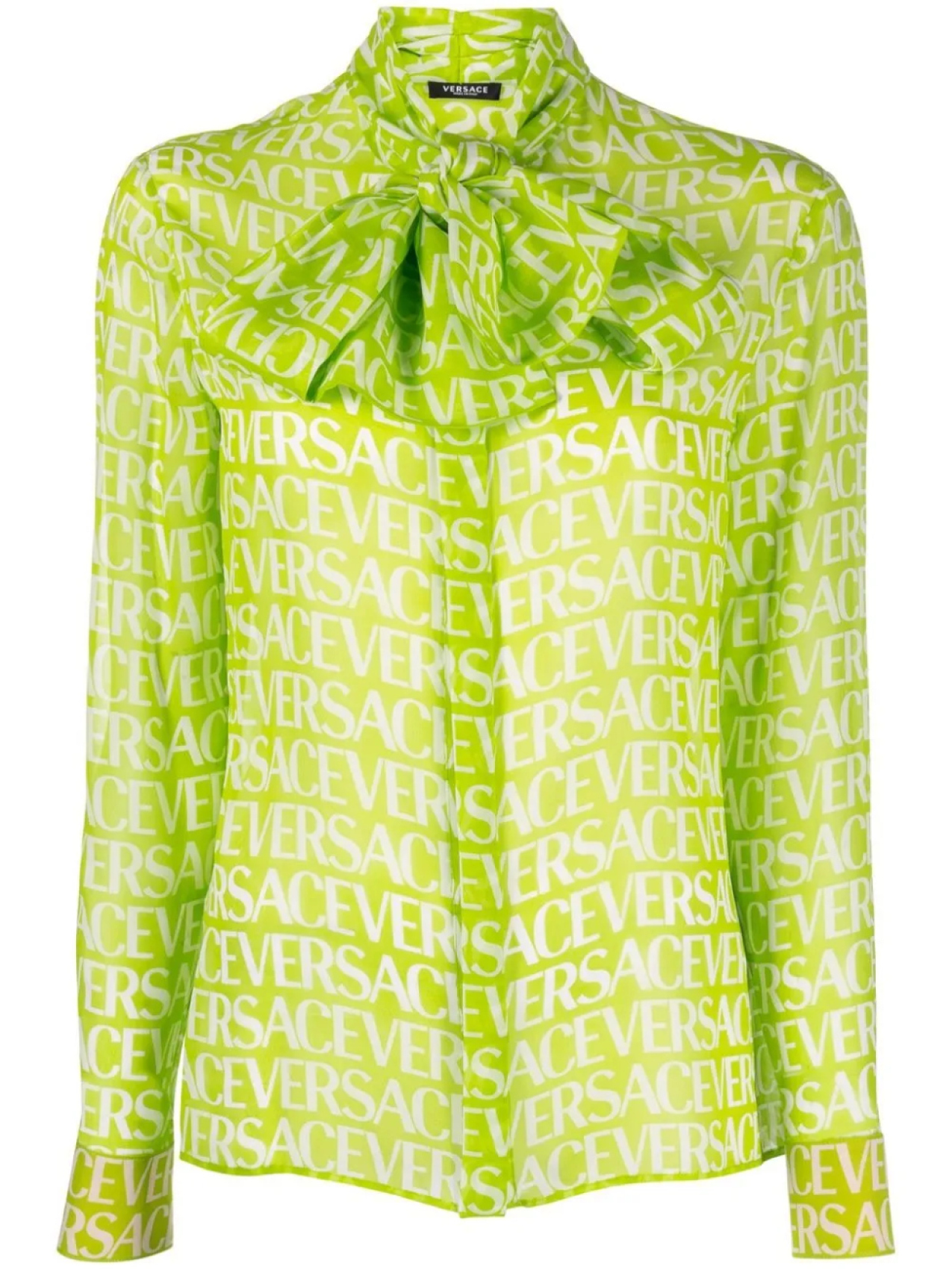 

Блузка с бантом и логотипом Versace, зеленый