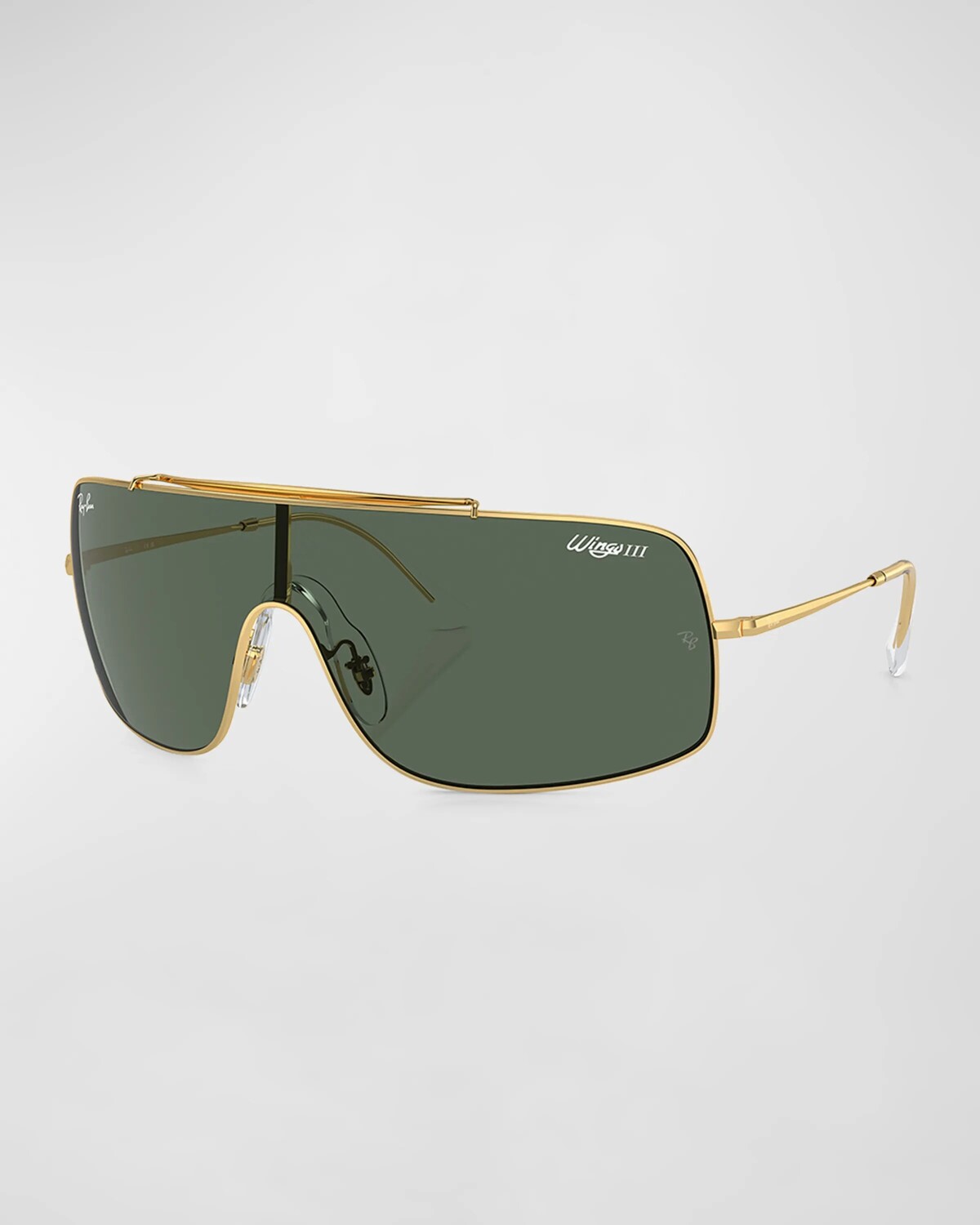 

Мужские солнцезащитные очки Wings III с металлическим щитком Ray Ban, цвет Gold Flash
