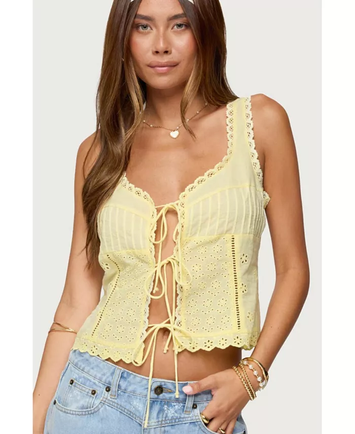 

Женский топ Fiore с завязками спереди Edikted, желтый