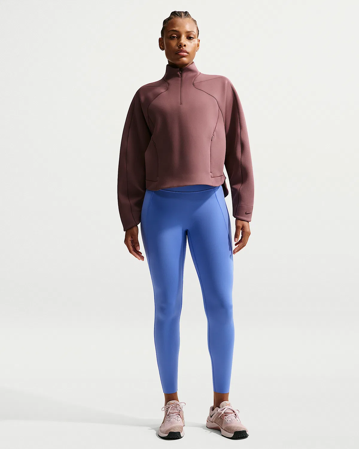 Женские леггинсы Nike Universa с высокой талией 7/8, без переднего шва, Sapphire/Bright Blue/Deep Night