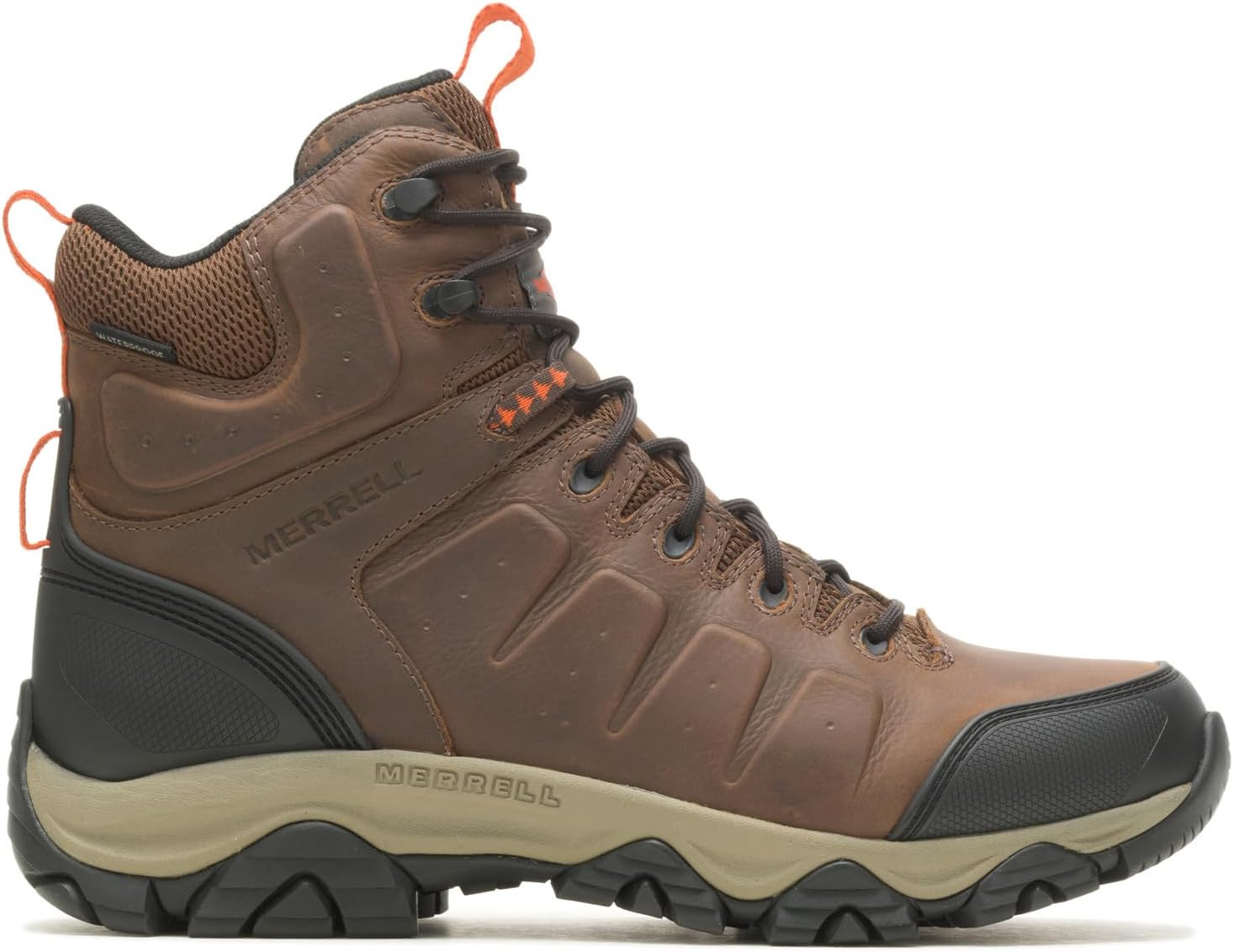 Мужские строительные ботинки Merrell Phaserbound 2 Mid водонепроницаемые, с противоскользящей подошвой, оранжевый — фото 2