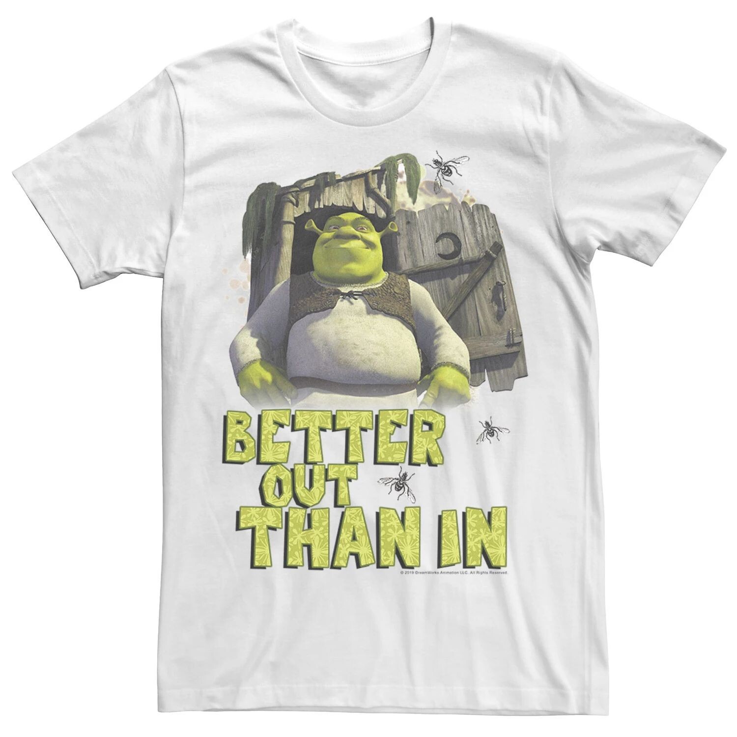 

Мужская футболка с рисунком Shrek Outhouse Better Out Than In Quote Licensed Character