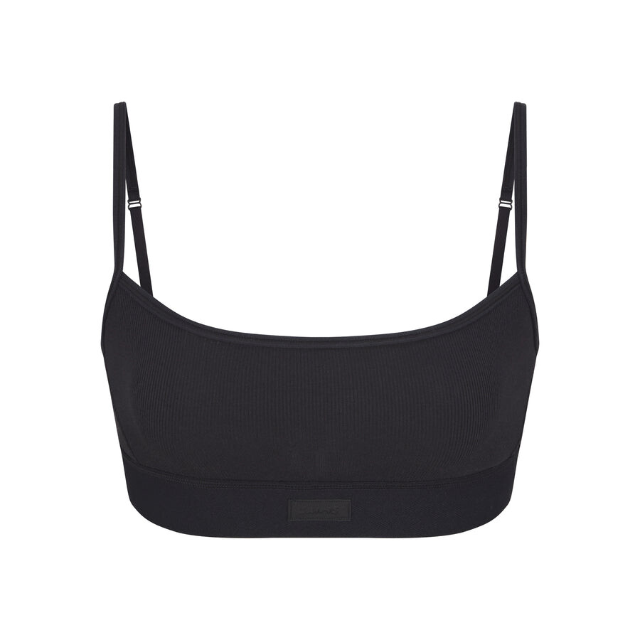 

Бюстгальтер scoop SKIMS Cotton Rib, цвет Soot