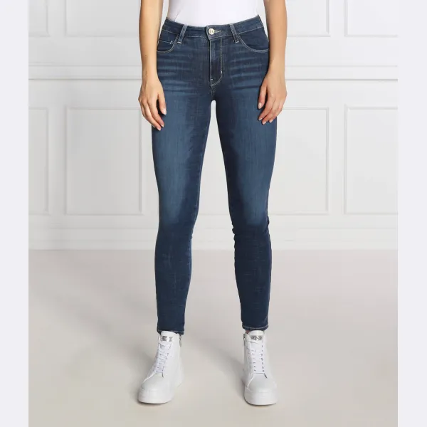 

Изогнутые джинсы скинни Guess, синий
