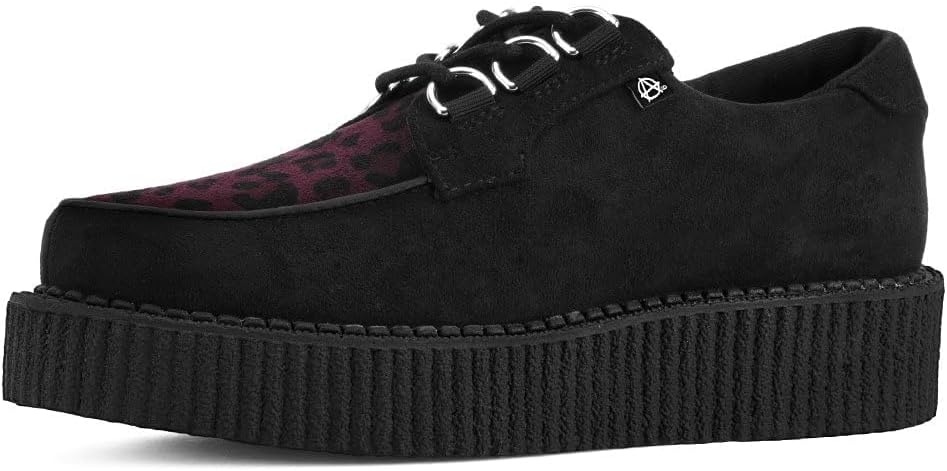

Кроссовки T.U.K. Faux Suede Creeper для женщин и мужчин, 3-шнуровые туфли с переплетением, Классический круглый носок и подошва, Комфорт для повседневной носки, бордовый