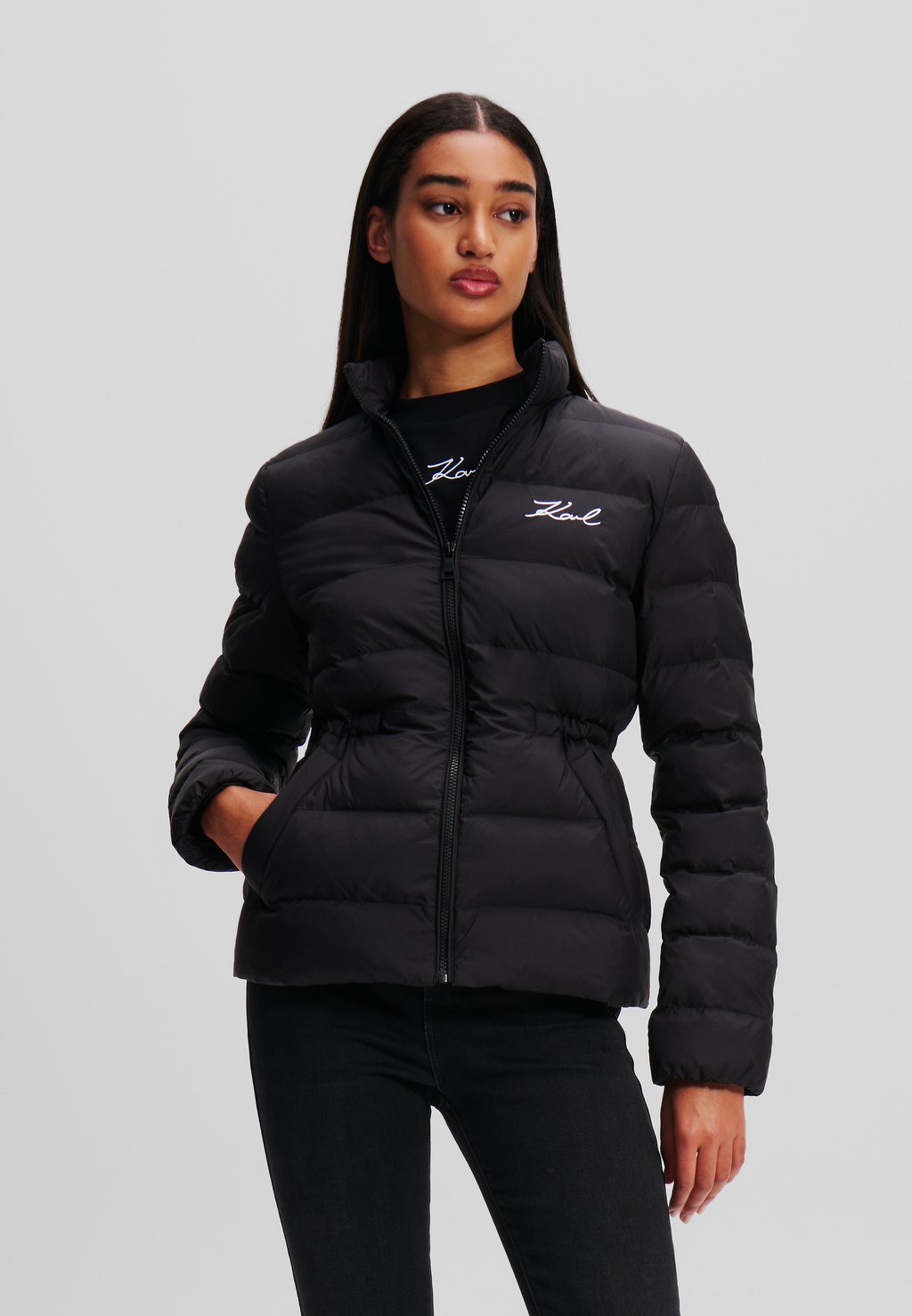 

Зимняя куртка SIGNATURE PUFFER KARL LAGERFELD, черный