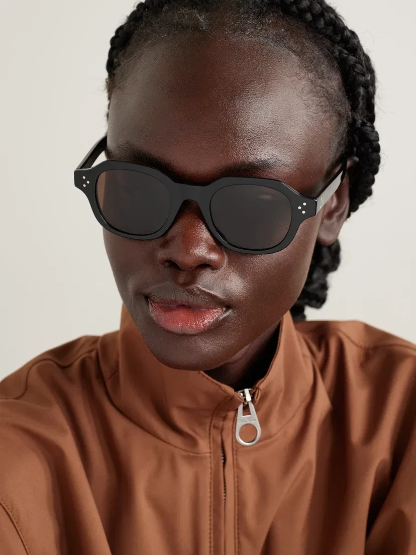 Квадратные ацетатные солнцезащитные очки CELINE EYEWEAR, черный — фото 2